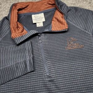 Ducks Unlimited Mens 1/4 Zip Grid Fleece Pullover Shirt Base Layer Thermal XL